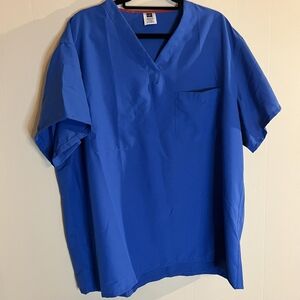 Medline PerforMAX Unisex Reversible V-Neck Royal Blue Scrub Top